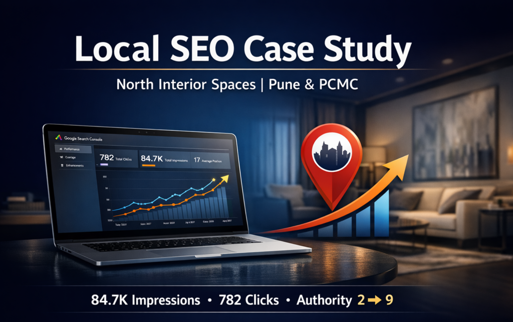How Markmydigi helped a new interior design website rank for competitive Pune keywords in 7 months